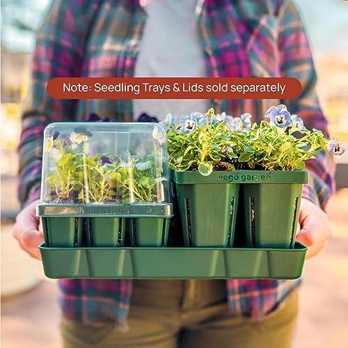 Vego garden Bottom Watering Trays Plant Growing Trays for Seedlings, 10" x 10" Seedling Trays, 4 Pack - Image 4