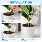 M METERXITY 3-Pack Plant Self Watering Globes, 5.1 oz Plastic Rose Water Bulbs Top Fill for Indoor/Outdoor Plants, Self Watering Spikes Slow Release Terracotta [White] - Image 4