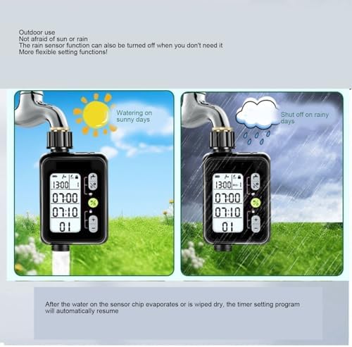 Water Timer Sprinkler Timer Hose 9 Programmable Modes Rain Delay LCD Display with Lock Screen Function for Outdoor Gardens Lawns Vegetable Patches (English Version) - Image 6