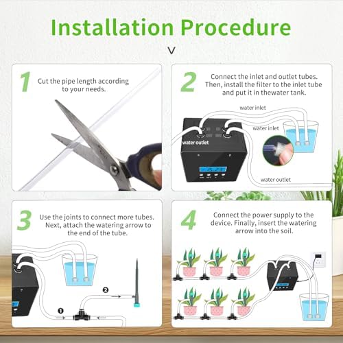 Automatic Indoor Plant Waterer, Dual Pump Drip Irrigation System with Timer, 20 Adjustable Drippers, Self Watering for Potted Plants, Easy Setup - Image 5