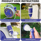 Retractable Garden Hose Reel 1/2 Inch x 50 FT | Heavy Duty Rewind Wall Mount Hose Holder with 10-Pattern Spray Nozzle for Garden Watering, Car & Boat Washing, Pet Cleaning - Image 3