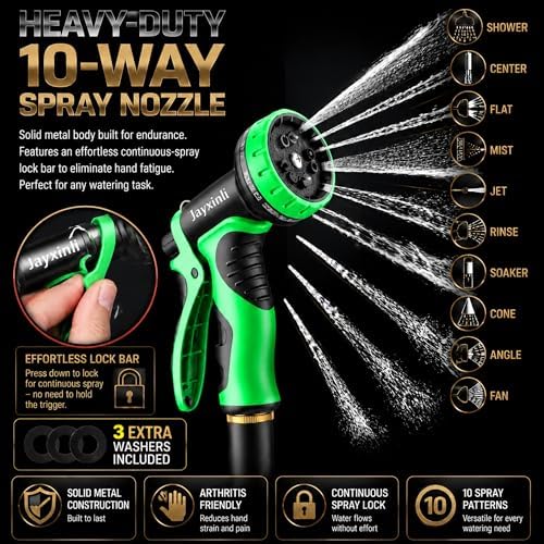 304 Stainless Steel Garden Hose 100 ft with 10-Function Spray Nozzle - Heavy Duty Metal Water Hose, Flexible & Kink Free Outdoor Hose, Dog Bite Proof Yard Hose for Outside, RV, Car Washing - Image 5