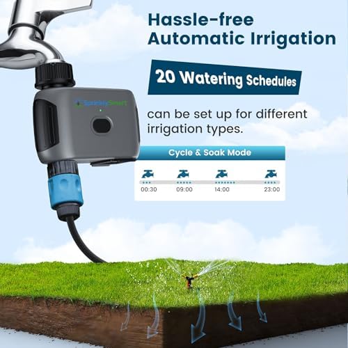 [No Blutooth Hub Required] Sprinkly Smart Lawn & Garden Hose Wifi Water Timer – 1 Zone Wi-Fi 6 Sprinkler Controller, Compatible with Alexa and Google Assistant, Auto/Manual/Rain Delay, IP55 Waterproof - Image 6