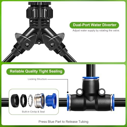 Thiswing 200FT 360° Adjustable Irrigation System with Stake Holders - Image 6