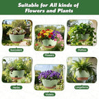 3-Piece Set of 10-Inch Hanging Planters with Automatic Watering System and Drip Tray, Includes Metal Chain, Suitable for Various Indoor and Outdoor Plants and Flowers, Green Brown - Image 6