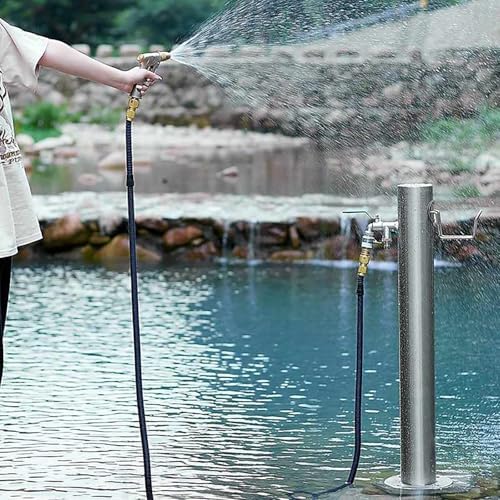 Pool Fountain Acrylic Waterfall Spillway Decorative Water Feature,Stainless Steel Freestanding Garden Water Column - Anti-Freeze Faucet Fountain Decorative Wat - Image 3