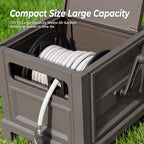 Heavy Duty Steel Garden Hose Reel Deck Box, Holds 125 ft x 5/8 inch Hose, Leak-Proof Aluminum Water System, Manual Crank with Hose Guide, 4-Leg 200LBS Stable Base, No Mount Required - Image 5