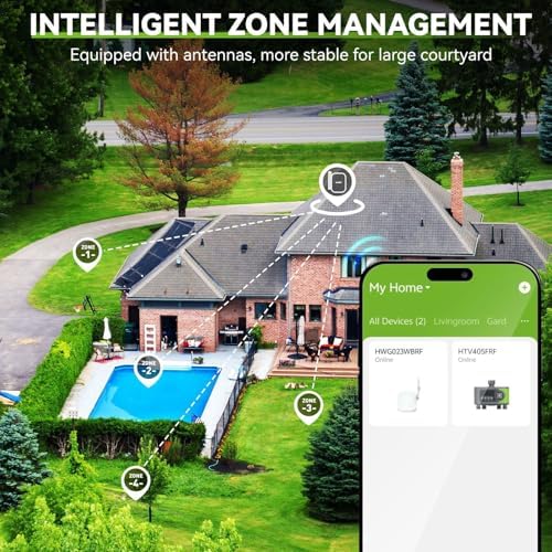 4 Outlets Electronic Hose Tap Garden Irrigation Controller with Timed Irrigation and Rainy Weather Delay Function, App Controlled, for 4-Zone Sprinkler Irrigation in Garden Lawn - Image 3
