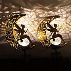 2 Pack Solar Garden Lights Waterproof, Pathway Stake Lights, Gift for Women Mom Grandma Wife Daughter, Moon Fairy Glass Globe with Angel Decor, Outdoor Decor Lights for Walkway Yard Lawn Patio Garden - Image 2