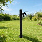 304 Stainless Steel Outdoor Water Column, Freestanding Hose Stand with Faucet, Antifreeze Garden Accessory for Backyard, Farm & Pasture - 60cm/23.6in (Black) by Unknown