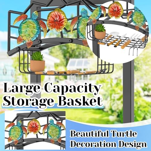 Garden Water Hose Holder 5 Spikes, Freestanding Hose Stand for Outside Yard - Image 4
