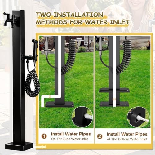 Outdoor Yard Hydrant Floor-Mounted Water Column Dual Outlet Tap Hose Stand - Image 4
