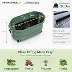 Permasteel Self-Watering Garden Bed, Rolling Planter for Vegetables, Flowers, Herbs, and Fruit, Outdoor Indoor, Caster Wheels, Sage - Image 6