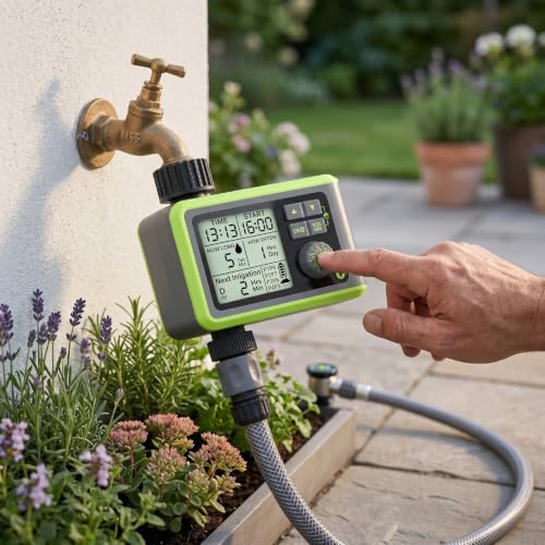 Haofy Garden Irrigation Watering Timer, 8 Programs Rain Sensor - Image 2