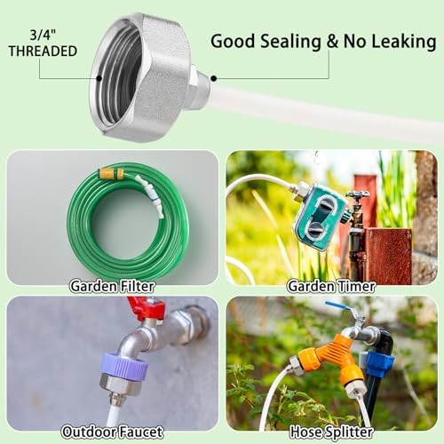 Glooglitter 59 ft Misting Cooling System, 16 Brass Nozzles, 3/4" Adapter - Image 3