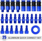Aluminum Air Fittings, 1/4" NPT, 25 Pieces, Blue - Image 2
