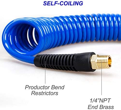 18 Pieces Air Compressor Accessories Kit with Recoil Poly Air Hose - Image 4