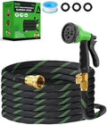 50ft Garden Hose，Non-Expandable Water Hose with 8 Function Spray Nozzle, Burst-Resistant，Kink-Free，Lightweight，Durable & Flexible 3/4" Garden Hose for Gardening, Yard，Lawn, Car Washing by BIGITTA