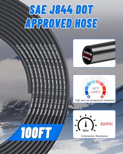 5/16" Air Line Tubing Kit, 100FT SAE J844 PA Nylon Air Hose Tubing - Image 4