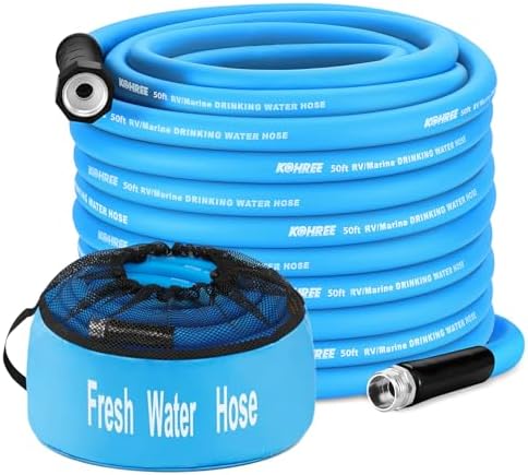 Kohree 50FT RV Water Hose, 5/8'' Premium Drinking Water Hose, No Odor by BuyNowKohreeRVAccessory