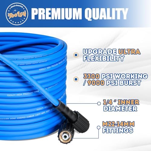 TOOLCY Pressure Washer Hose and Gun Kit 50ft Kink Resistant 3/8" & M22-14mm - Image 5