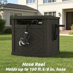 150 ft Hose Reel with Sliding Track Hose Guide, Outdoor Hose Storage with Crank Handle for 5/8 Inch Hose - Image 3