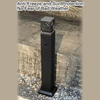 Outdoor Aluminum Garden Water Column, Hose Holders for Outside Freestanding with Faucet and Spray Gun, Outdoor Faucet(Black,100x10cm/39x4in) - Image 5