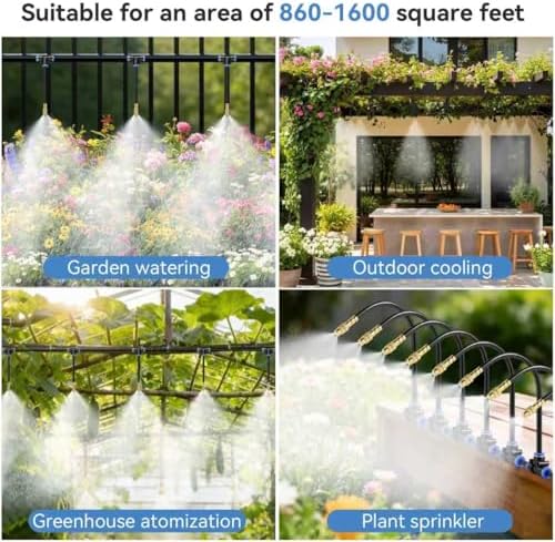 Drip Irrigation System 100FT 1/4" (17PCS Nozzles) for Garden, 83 PCS Leak-Proof Garden Watering System, 360° Adjustable Automatic Plant Water Kit for Raised Beds, Greenhouse, Lawn, Patio, Yard - Image 7