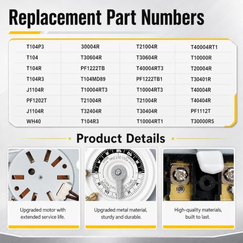 T104M Mechanical Timer Switch Mechanism Only, 24-Hour Programmable - Image 3