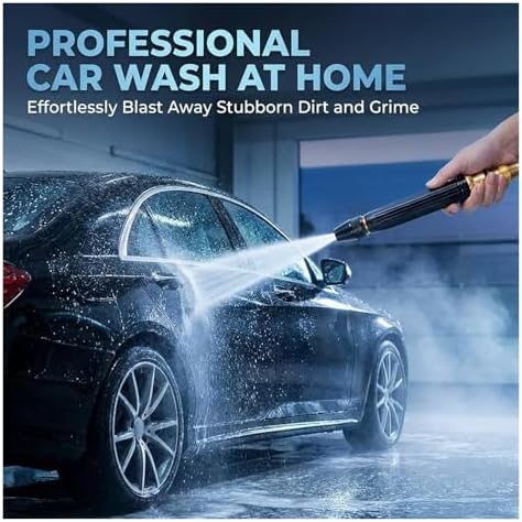 High Pressure Hose Nozzle Heavy Duty, Brass Garden Hose Nozzle Direct Jet Stream, Water Hose Nozzle for Car Washing, Patio Cleaning, Watering(Starter Pick) - Image 4