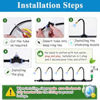 Outdoor Cooling Misting System Kit - Flexible 360° Brass Spray Nozzles, Patio Mister with Filter & PE Hose for Garden Irrigation & Summer Heat Relief - Image 6