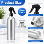 12 Pack 500ml Aluminum Spray Bottles Empty Reusable Refillable Mister Metal silver Water Sprayer Tool for Hair Hairdressing Tattooing Greening BBQ Spritzer Bottle for Smoker - Image 2
