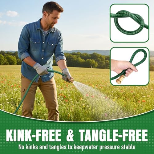 Garden Hose 50 ft, Non-Expanding Lightweight Kink-Free Flexible Water Hose - Image 4