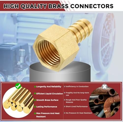 20pcs Brass Hose Barb Fittings 1/2" Hose Barb to 1/2" NPT Female - Image 4