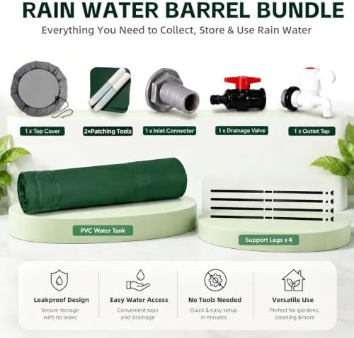 Collapsible Rain Barrel with Spigot, Filter and Overflow Kit - Image 3