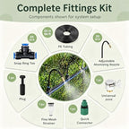 Garden Drip Irrigation System Kit | Adjustable Water Output, Bendable Nozzles, Quick-Connect, Easy Install - 65.6ft Length with 10cm Nozzles for Efficient Watering - Image 4