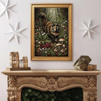 Gold Vintage Framed Still Life Wall Art, Moody Botanical Print - Image 4