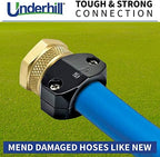 Underhill Garden Hose Repair Kit, Clamp Connectors, Clamps with Coupling, Heavy-Duty Brass Fittings, Menders with Clamp (5/8" Female Mender Clamp) - Image 3
