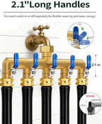 5-Way Garden Hose Splitter, Heavy-Duty Brass, 3/4" GHT, Blue - Image 6