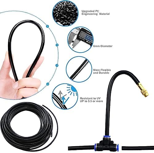 Adjustable Mist Sprinkler 360° Rotating Copper Water Sprayers With Set Connector For Garden Plant Automatic Watering Misting (Color : Black, Size : 20m) - Image 3