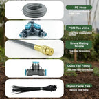 Drip Irrigation System, 200FT 1/4“ Universal Tubing, 360° Adjustable Copper Nozzle, Quick Connect Leak-Proof Watering System, DIY Garden Irrigation Kit for Outdoor Plants Greenhouse Roof Cooling - Image 3