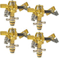 Hourleey 1/2 Inch Brass Impact Sprinkler, Heavy Duty Water Sprinkler Head, Adjustable 0-360 Degree Coverage Pattern, Watering Sprinkler with Nozzles for Large Patio Garden Irrigation (4 Pack) by Hourleey