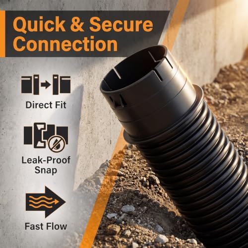 2 Pack 4" Universal Pipe Connector with Snap Lock, Corrugated to PVC Pipe Adapter for Sump Pump Discharge & French Drain Extension, Yard Drainage, Fits 4" Corrugated Pipe, 4" SCH 40 & SDR 35 - Image 7