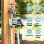 2 Outlet Digital Water Timer, IPX5 Programmable Garden Sprinkler Timer with Large LCD Display, Hose Irrigation Controller for Lawn and Yard - Image 2