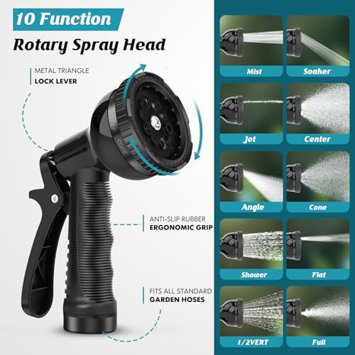 Itsonestep Garden Hose 100ft Non-Expanding Lightweight Water Hose Black - Image 6
