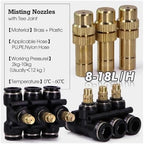 Adjustable Misting Nozzle with Tee Adapter - Brass & Plastic Irrigation Sprayer for 6/8/10/12mm Hose Perfect for Garden Watering and Cooling Systems(For 10mm Tubing) - Image 5