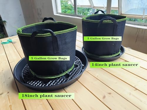 Plastic Plant Saucer Stand,2-Pack 18 19 inch, Elevated Plant Saucer Self-Watering Fabric Pot Base, Use Nonwoven Grow Bags, Plant Saucers Flower Pot Tray for Indoor-Outdoo and Grow Tents Greenhouses - Image 5