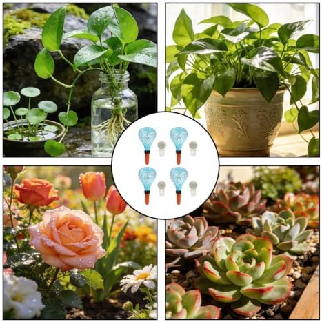 Plant Self Watering Globes, 4 Pieces Drip Automatic Irrigation Bulbs - Image 4
