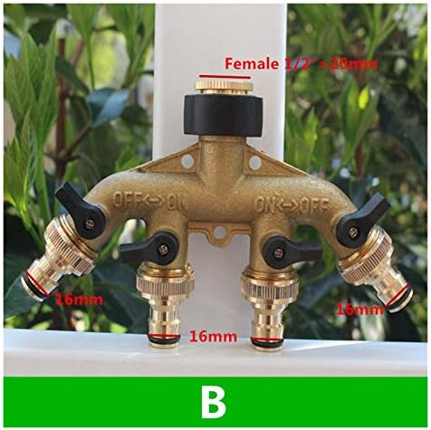 Jinchao-Brass Pipe Fittings, 4 Way Brass Tap Adaptor, Hose Valve Manifold Hose Splitter Tap Hose Fittings,1PC Four Channel Water Distributor, Repair Fittings (Color : B) - Image 2