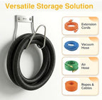 JBscoop Garden Hose Holder Stainless Steel Small Wall Mount Garden Hose Hook, Ideal for Water, Air, Hydraulic Hose, Ropes, Extension Cords Heavy Duty & Rust Proof Set of 2 - Image 6